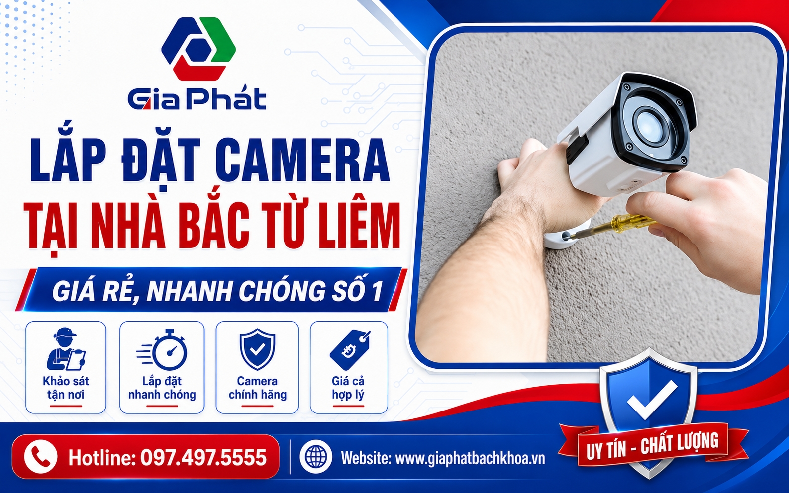 Banner lắp đặt camera tại nhà Bắc Từ Liêm