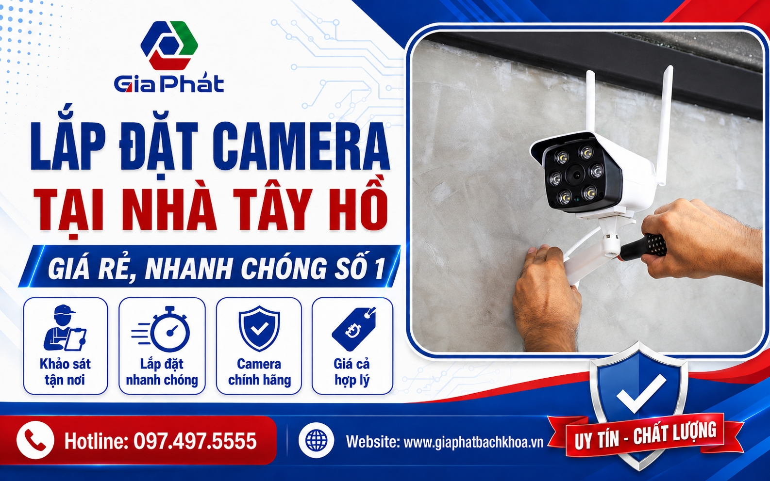 Banner lắp đặt camera tại nhà Tây Hồ