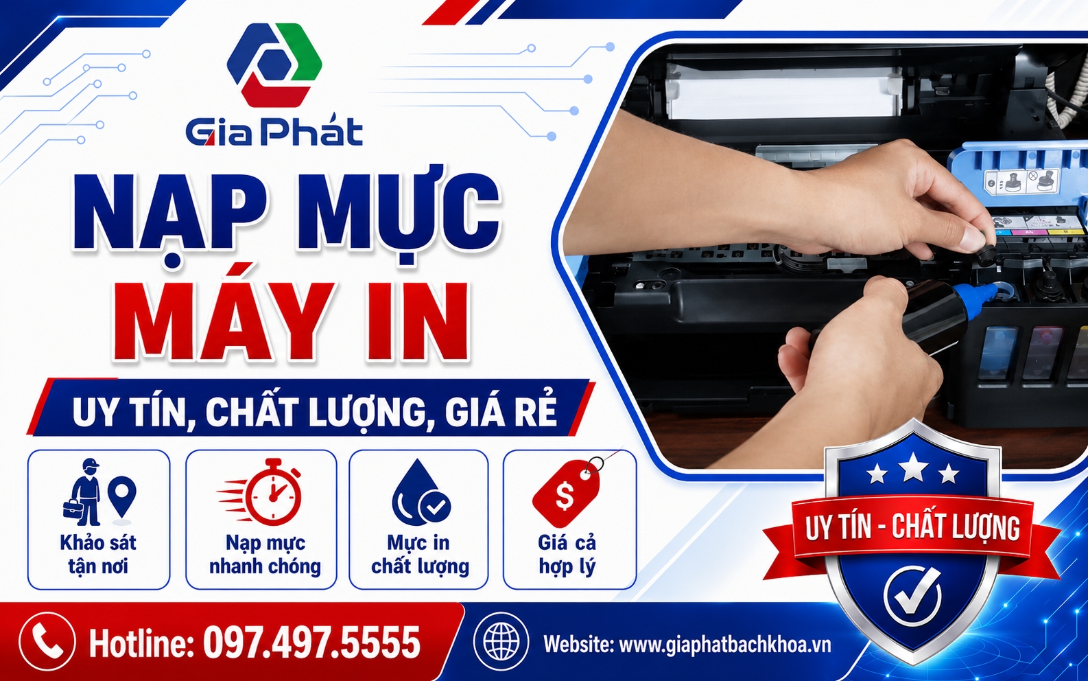 Banner nạp mực máy in