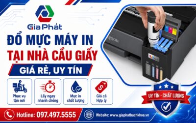 Banner đổ mực máy in tại nhà Cầu Giấy