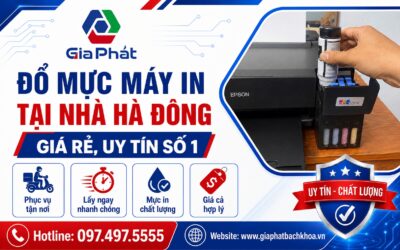 Banner đổ mực máy in tại nhà Hà Đông