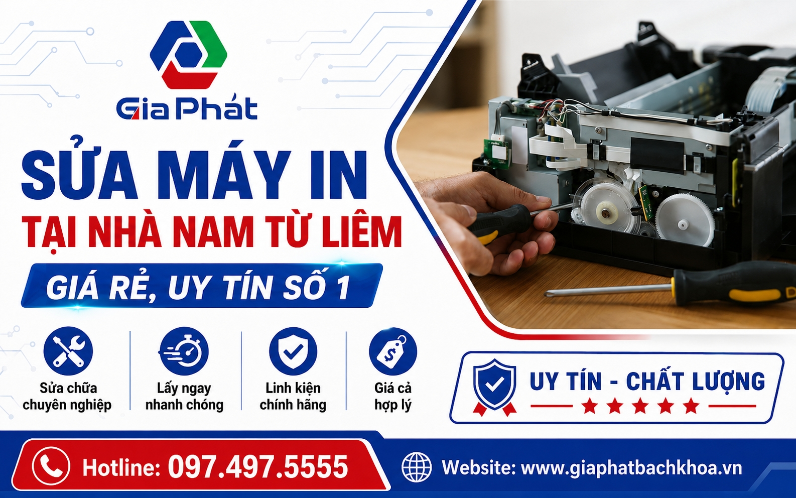 Banner sửa máy in tại nhà Nam Từ Liêm