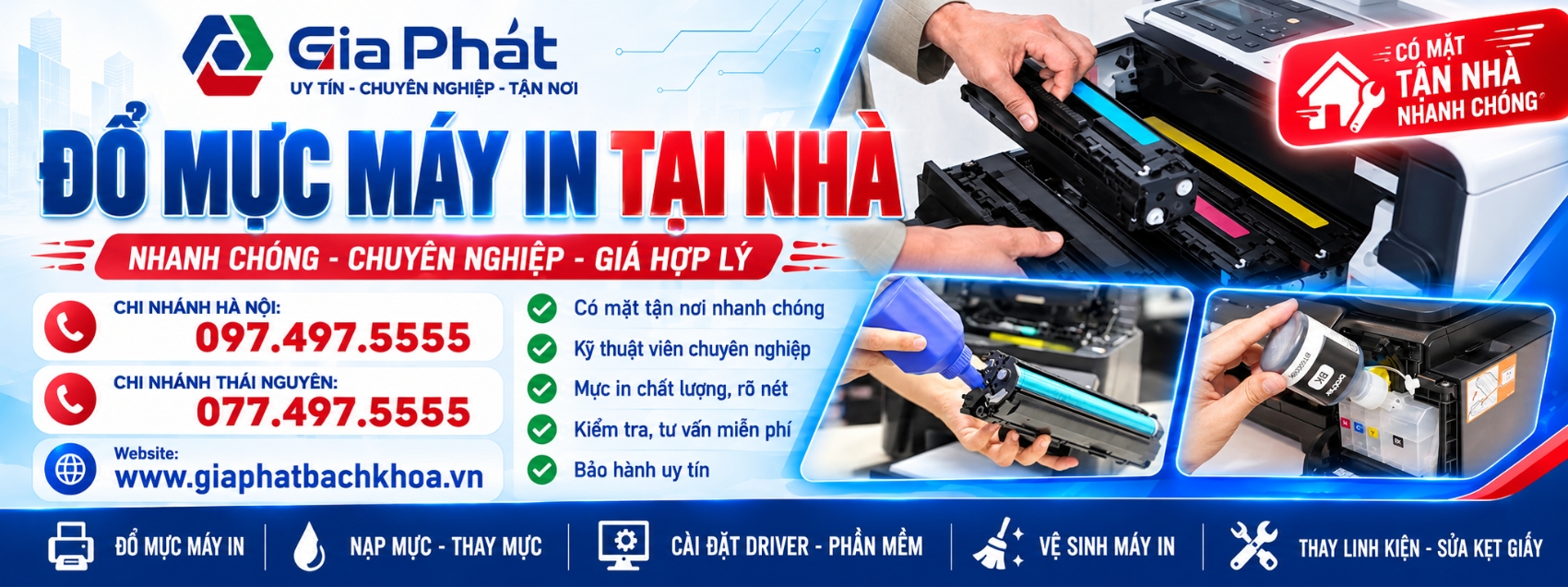 Banner đổ mực máy in tại nhà